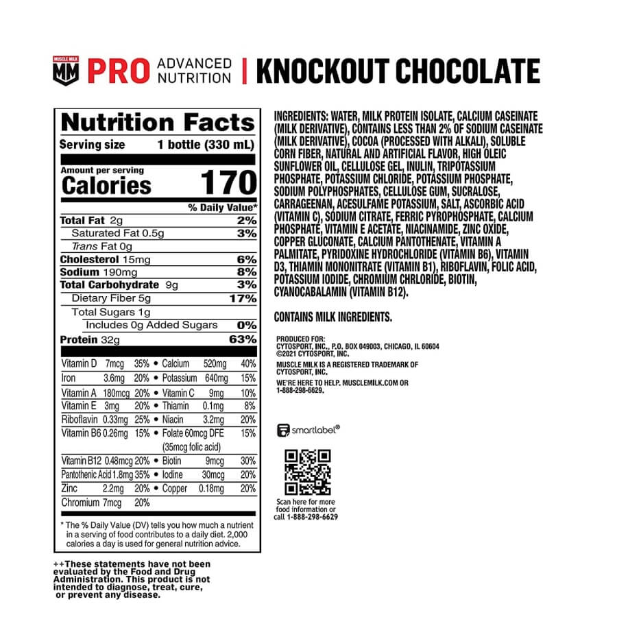 Muscle Milk Pro Advanced Nutrition Protein Shake, 32g Protein, 1g Sugar，11.16 Fl Oz (Pack of 12)