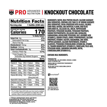 Muscle Milk Pro Advanced Nutrition Protein Shake, 32g Protein, 1g Sugar，11.16 Fl Oz (Pack of 12)