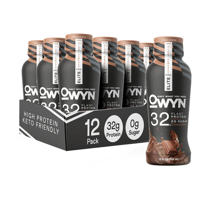 OWYN Only What You Need Pro-Elite Vegan High Protein Keto Shake, 32g Protein, Zero Sugar,12 Fl Oz,Pack of 12