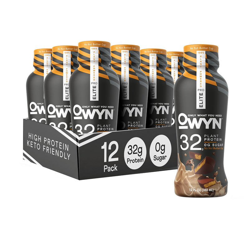 OWYN Only What You Need Pro-Elite Vegan High Protein Keto Shake, 32g Protein, Zero Sugar,12 Fl Oz,Pack of 12