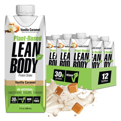 Lean Body Ready-to-Drink Protein Shake, 40g Protein, Whey Blend, 0 Sugar, 17 Ounce (Recyclable Carton & Lid - Pack of 12)